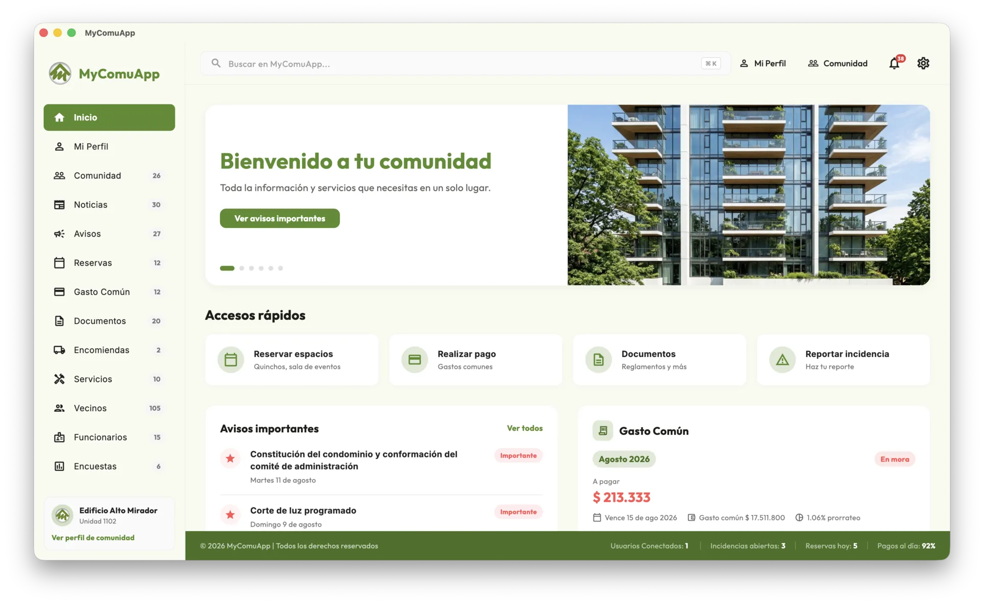 Listado de Noticias publicadas por la comunidad.